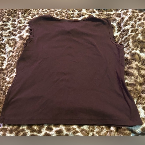 Sequin-Embellished Brown Sleeveless Top - Picture 3 of 6